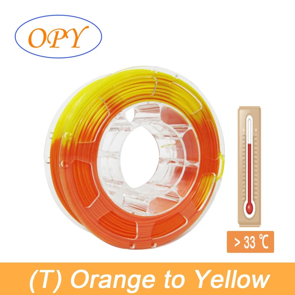 3D temperature change color gradient of thermochromatic filament 3 colors orange yellow red green blue thermosensitive 10m 100g