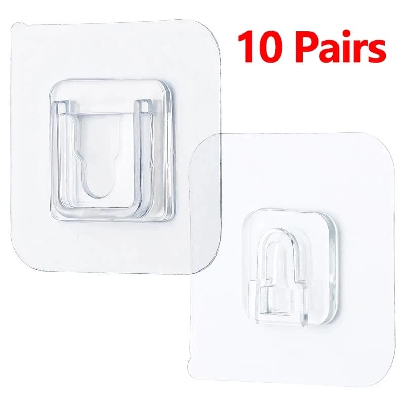 Supporto da parete per cucina, gancio adesivo bifacciale, ganci trasparenti resistenti, ventosa