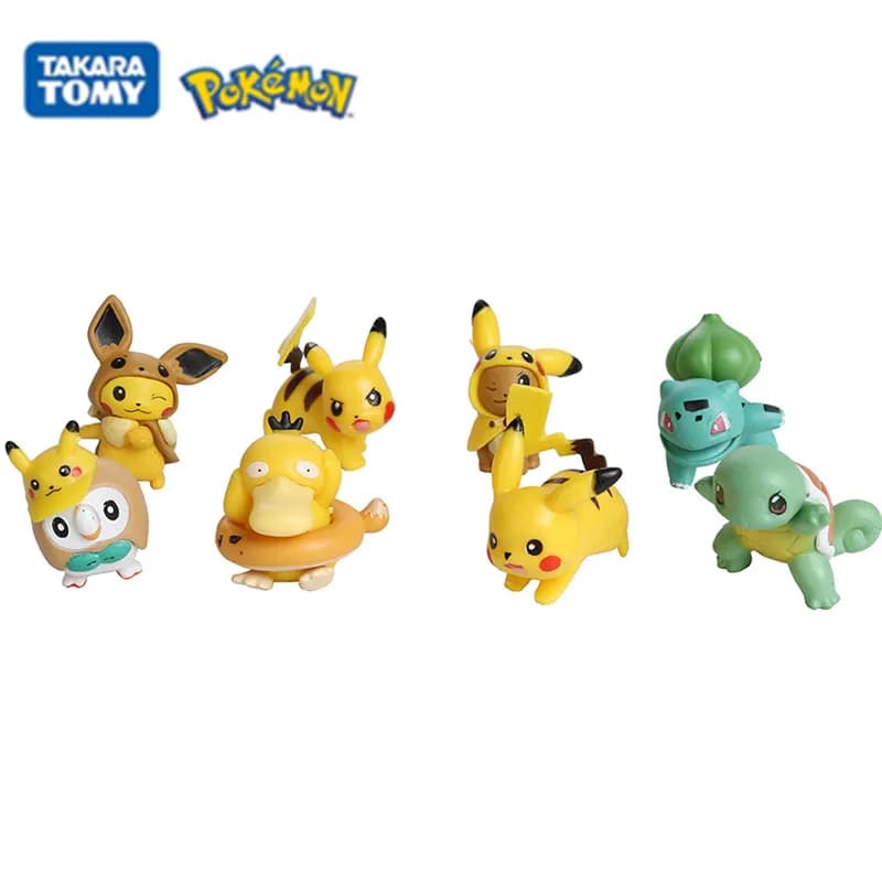 8 pcs Pokemon Pikachu Model Collection 2-4 CM Pokémon Souls Figure Dolls Toy Kawaii Girl Boy Birthday Gifts