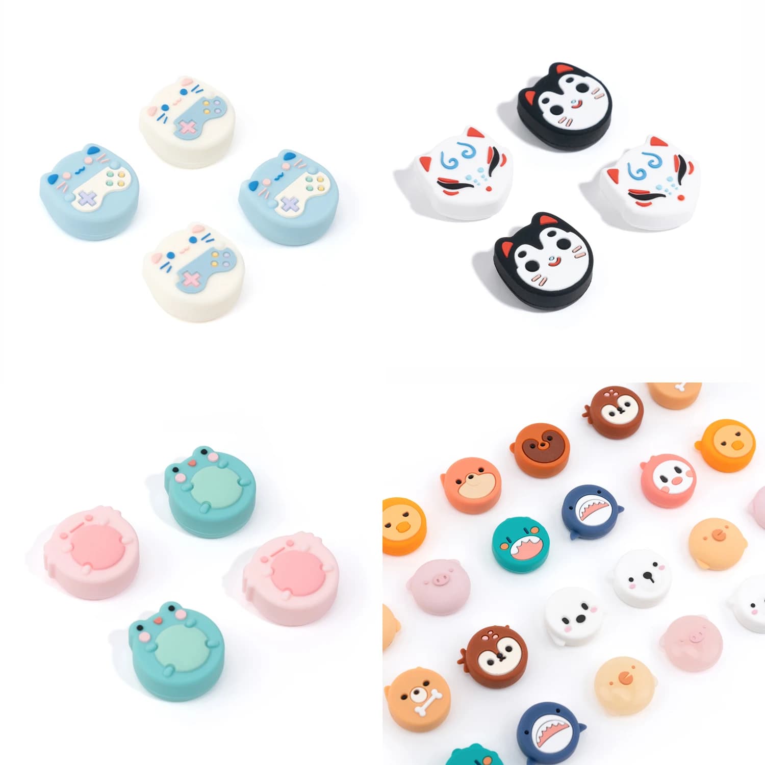 Rana Volpe Gatto Thumb Stick Grip Cap Joystick Copertura protettiva per Nintendo Switch Oled NS Lite Joy-con Controller Thumbstick Case