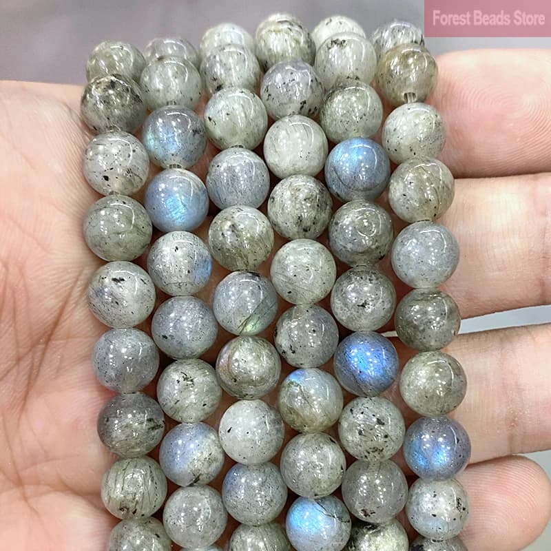 Perle di Labradorite grigia perline allentate rotonde in pietra naturale per fai da te braccialetto collana gioielli fascino 15 ''pollici 4/6/8/10/12mm