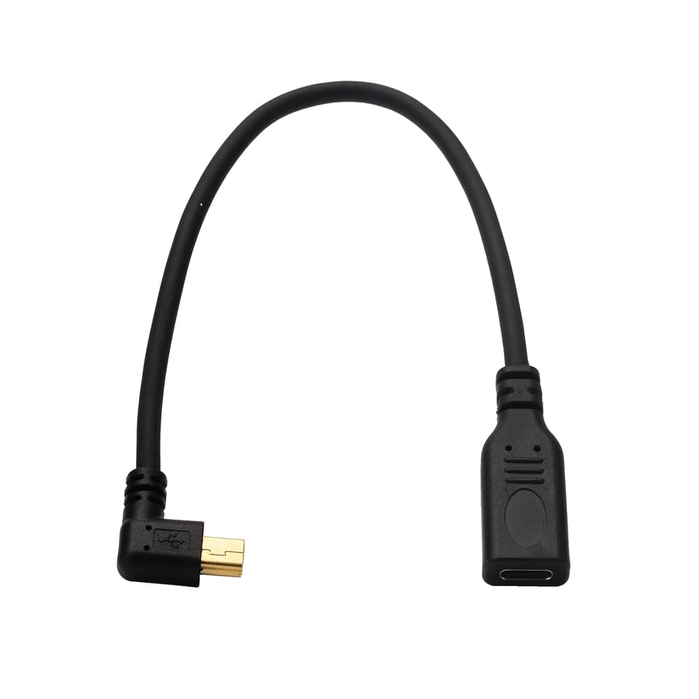 Cavo Mini USB 5pin maschio a USB 3.1 tipo C femmina angolo destro e sinistro Mini USB 2.0 convertitore adattatore dati 3A cavo di ricarica 25cm