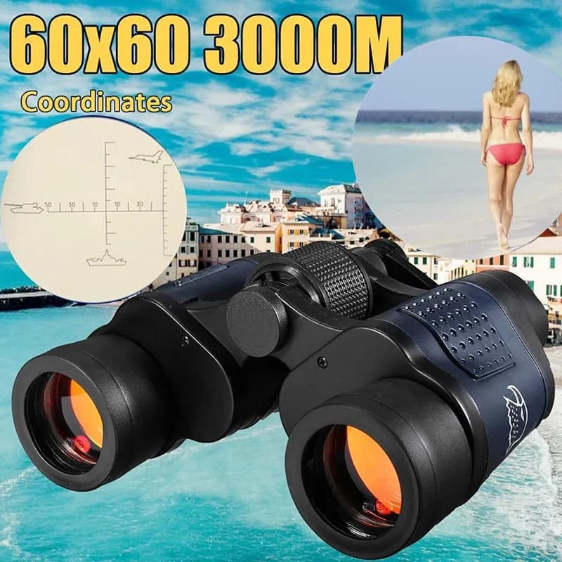 Binoculare 60x60 HD Esterno Telescopio con Reticolo Versione HD Notte Binocolo Binoculare per La Visione di Uccello Caccia di Campeggio di Viaggio