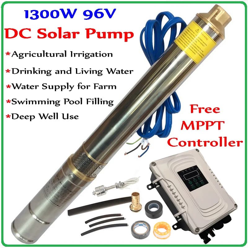 Pompa solare DC 96V Motore sincrono a magnete permanente per pompa solare ad acqua profonda ad alta velocità senza spazzole da 1300 W per la casa e l'agricoltura