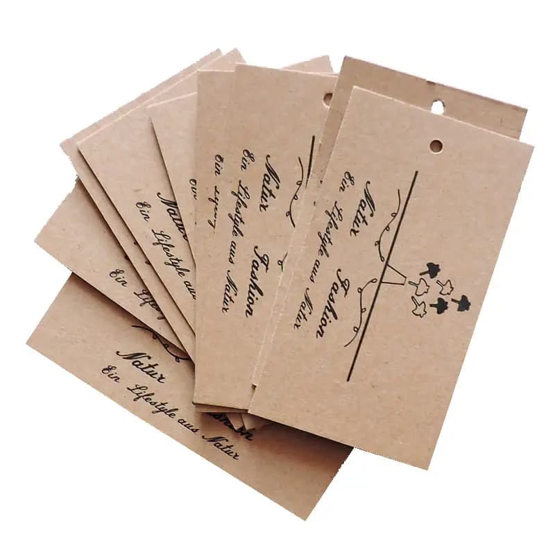 etichetta per appendere altalena in carta kraft regalo jeans stampata personalizzata