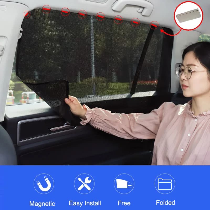 Parasole magnetico per auto Tenda di protezione UV Parasole Finestrino laterale Maglia Anti-diretta Visiera parasole Pellicola di protezione estiva Accessori