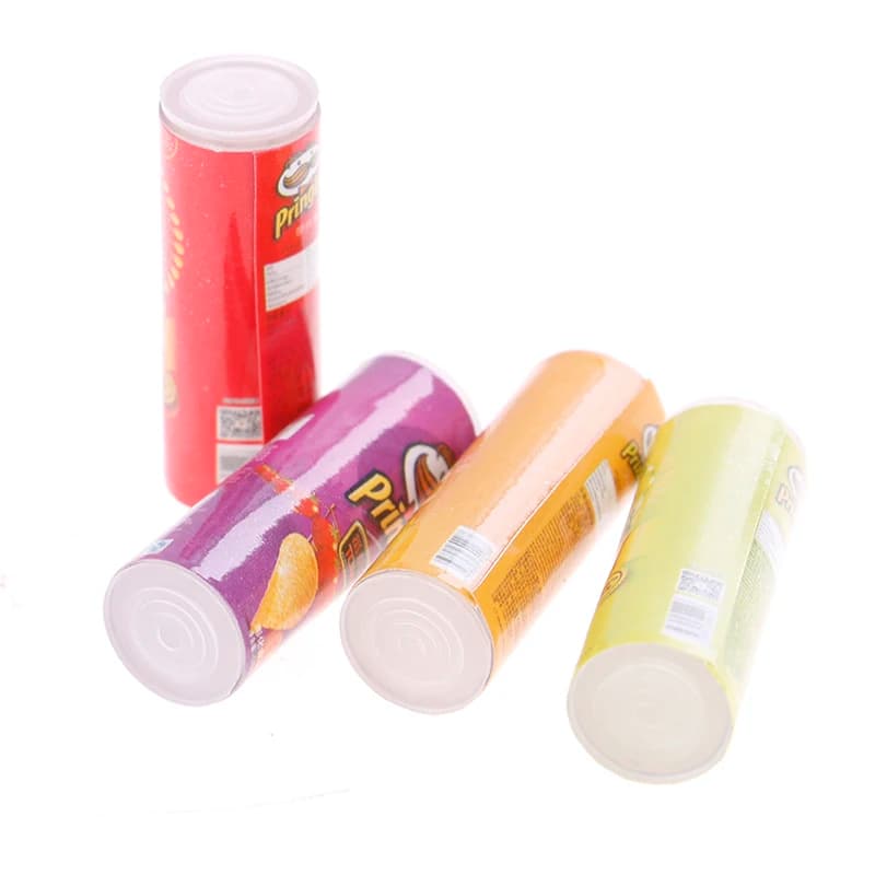 Di alta Qualità 4 pz/set Carino Mini Simulazione di Patate Chip Dollhouse Miniature Cucina Cibo Per Le Bambole 1/12 di Bambola Giocattolo