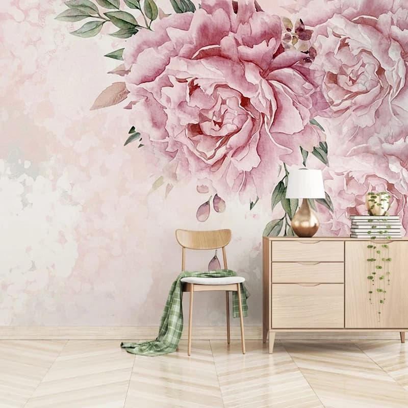 Carta da parati fotografica 3D personalizzata Dipinta a mano Fiori floreali Murale Soggiorno moderno Camera da letto Decorazioni per la casa Carte da parati Papel De Parede 3D