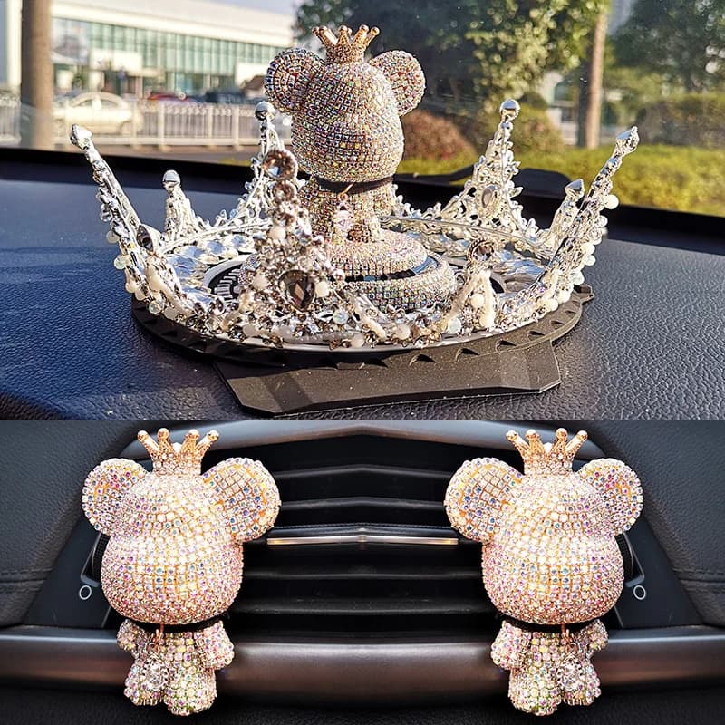 Cartoon Cute Bear Car Perfume Fragrance Aromatherapy Car Decoration Car Interior Supplies Clips for Air Intake Light fragrance