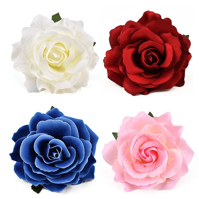 30pcs 9cm grandi teste di fiori di seta rosa artificiale per la decorazione di cerimonia nuziale corona fai da te confezione regalo Scrapbooking fiori finti