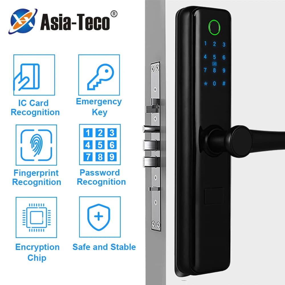 TTlock App Fingerprint Eletronica Lock bluetooth WiFi telecomando sicurezza Smart Lock con tastiera digitale Password Card Key