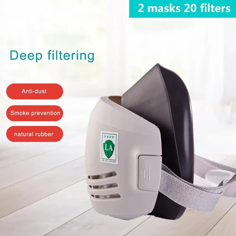 20 pz filtro maschera antipolvere respiratore mezza faccia maschera antipolvere anti costruzione industriale polvere foschia maschera antigas di sicurezza