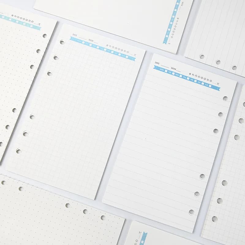 2026 40 Fogli Kawaii A5 A6 Ricarica per Quaderno a Fogli Mobili, Pagine Interne per Raccoglitore a Spirale, Pagine Interne con Griglia a Punti, Agenda Planner
