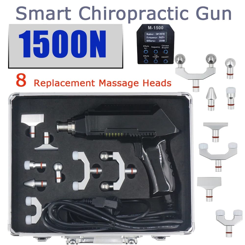 1500N Professional Chiropractic Adjustment Tools 30 Levels 8 Heads Therapy Regulating vertebra Instruments Set of Massage Guns