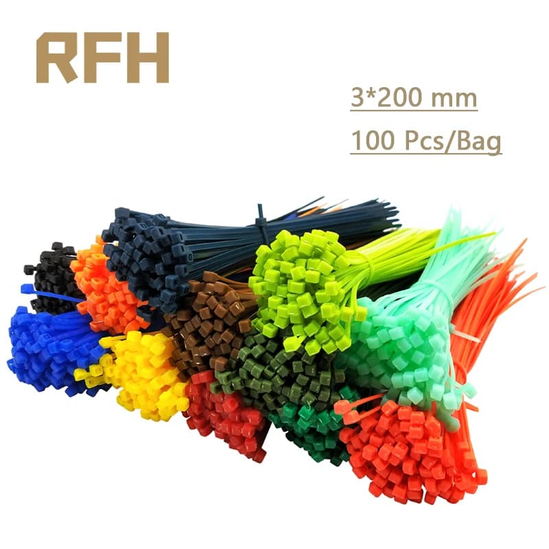 3*200mm Self-Locking Nylon Cable Ties 8 Inch 100PCS Plastic Zip Tie Binding Wrap Straps