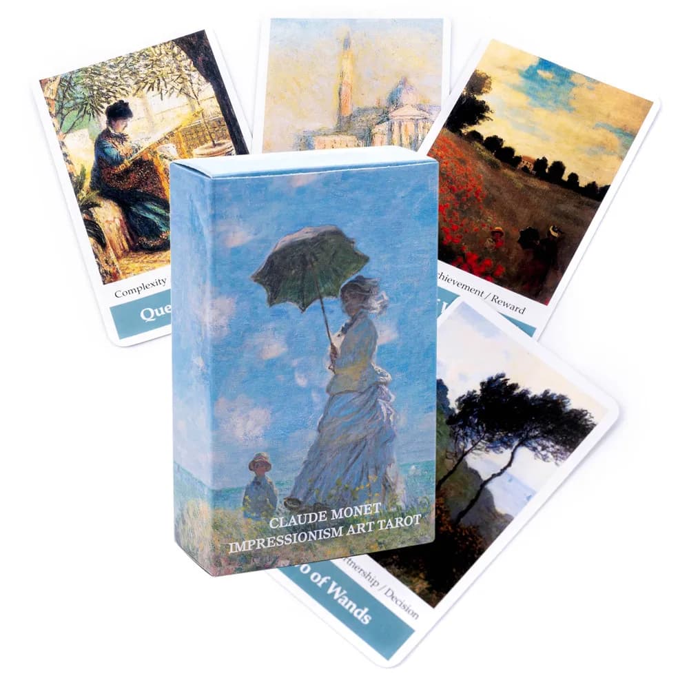 Claude Monet Impressionismo Arte Tarocchi 80 Tarocchi Gioco di carte Tavolo da festa Gioco da tavolo Mazzo di carte Carte Oracle di predizione della fortuna