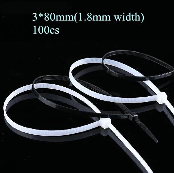 Fascetta per cavi in nylon Ti da 100 pz/lotto 1.8*80mm Fascetta con cerniera in plastica autobloccante