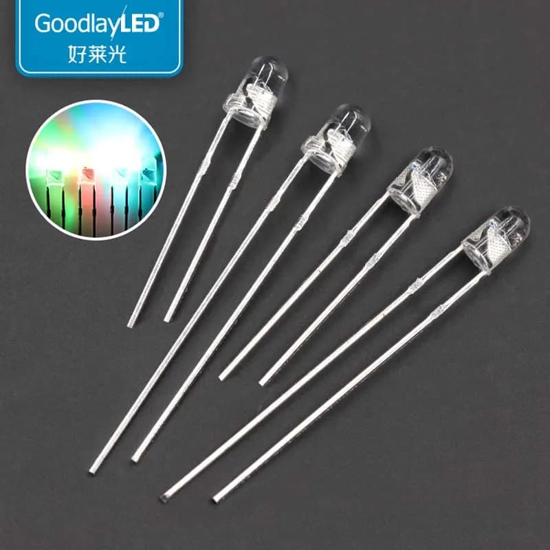 1000 PZ 3mm Rotondo Trasparente RGB Flash Veloce E Lento Inserto Direttamente Perline Lampada A LED Diodo Emettitore di Luce
