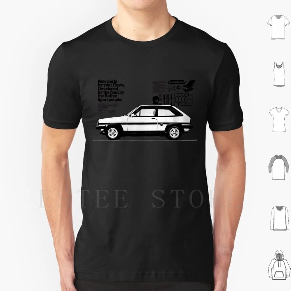 Fiesta Rallye Sport T Shirt fai da te Big Size 100% cotone Fiesta Hatchback Supermini 5 Xr2 Xr3 Supersport Gti 1970s 1980s 1990s
