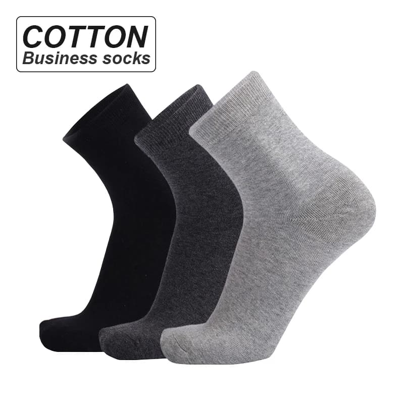 5Pairs/lot High Quelity Men's Business Socks Cotton Casual Breathable Male Long Sock Large size(39-45) Black White Big Size
