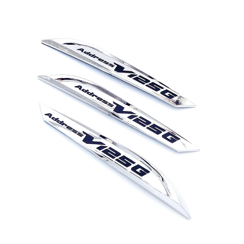 Emblema/Adesivo Decorativo 3D Cromato/Oro per Serbatoio Carburante Moto SUZUKI Address V125G, Accessori in Plastica per Carrozzeria