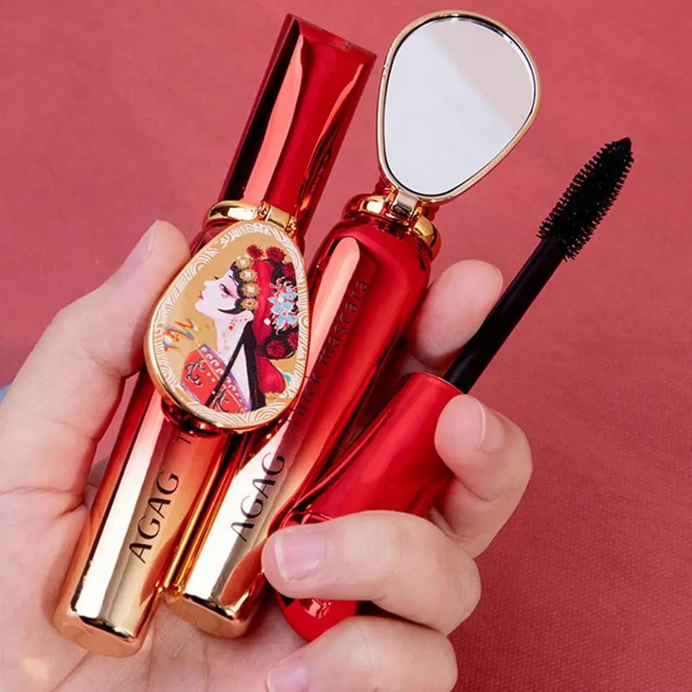 1 pcs Black Mascara Extends Long Lifetime Waterproof Eyelashes Mascara In Silk Fiber Extension Cosmetic Eyelashes Makeup With Mirror