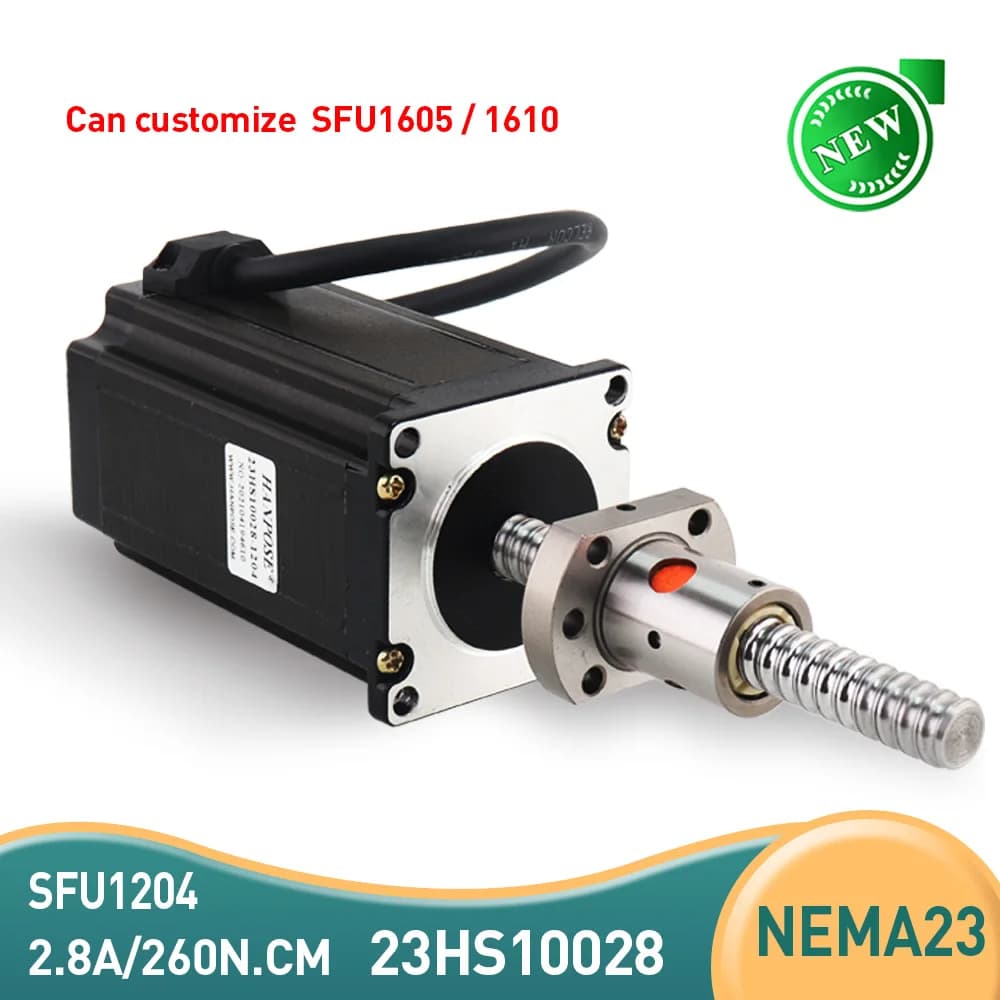 1PCS Nema 23 Motore passo-passo 23HS10028-SFU1204 vite a ricircolo di sfere 2.8A 260N.CM lunghezza 100 200MM per stampante 3D CNC nema23 24v motore passo-passo
