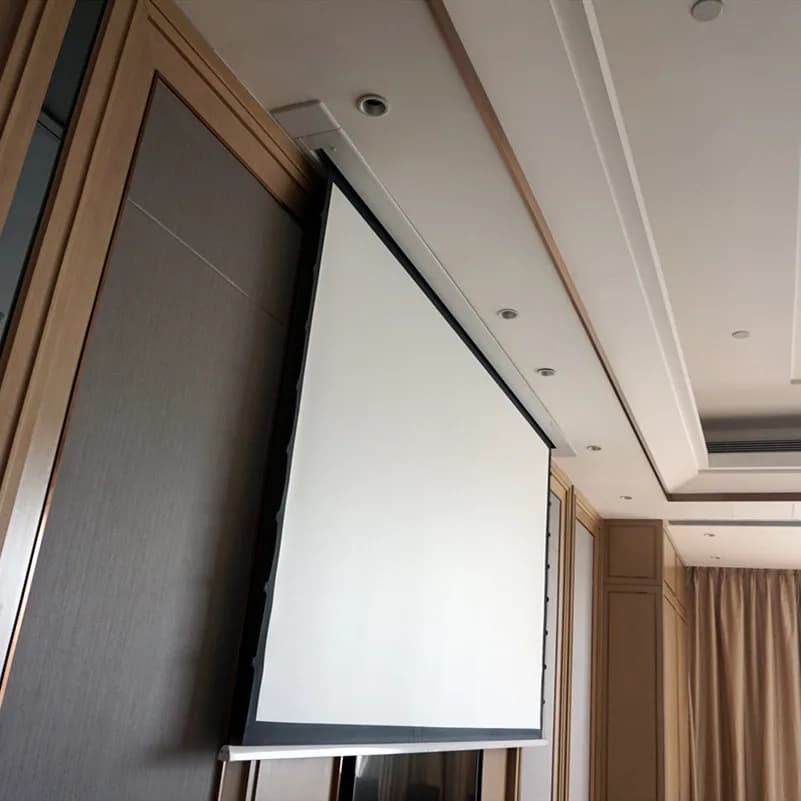 KTSHBCA 4K tessuto acusticamente trasparente suono tessuto Max 8K schermo del proiettore motorizzato a linguetta motorizzato a soffitto