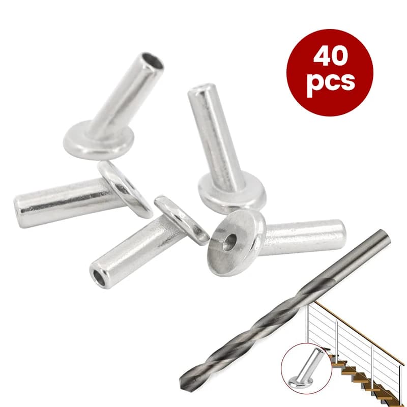 40pcs T316 Marine Grade 30 gradi angolo smussato maniche protettive protezione palo in legno per cavo metallico da 1/8"