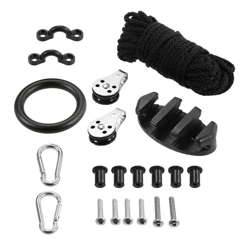 8 pezzi di nylon nero ancoraggio carrello tacchetta kayak canoa viti zig zag tacchetta rigging per barca da pesca sostituzione accessori a remi