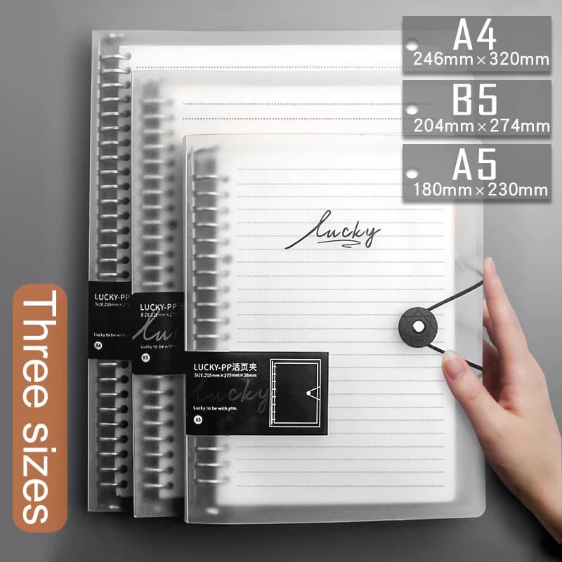 Diario 2021 A5 B5 A4 Trasparente Raccoglitore a fogli mobili Notebook Nucleo interno Copertina Note Book Journal Planner Forniture di cancelleria per ufficio