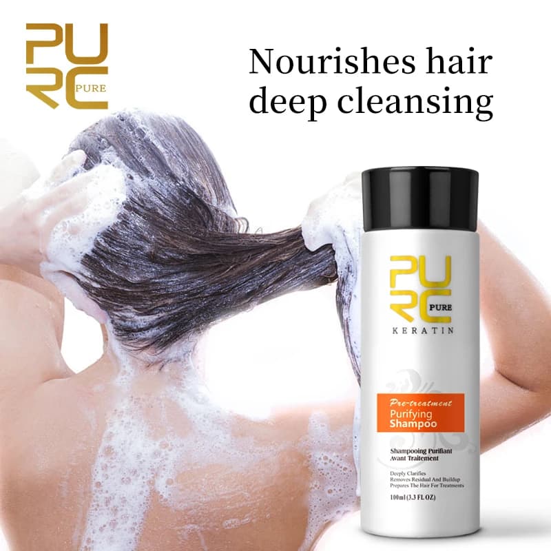 PURC Purifying Shampoo Hair Treatment for Keratin Deep Cleansing Smoothing Hair Care Beauty Health100ml