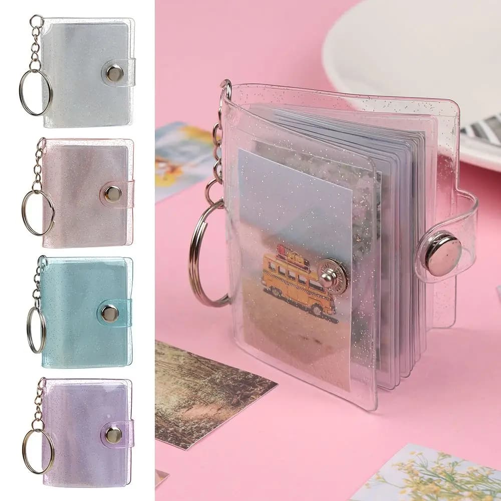 2 Inch Photo Album PVC Sequins Transparent Sticker & Name Card Holder Photo Holder Business Card Bag Mini Photo Holds