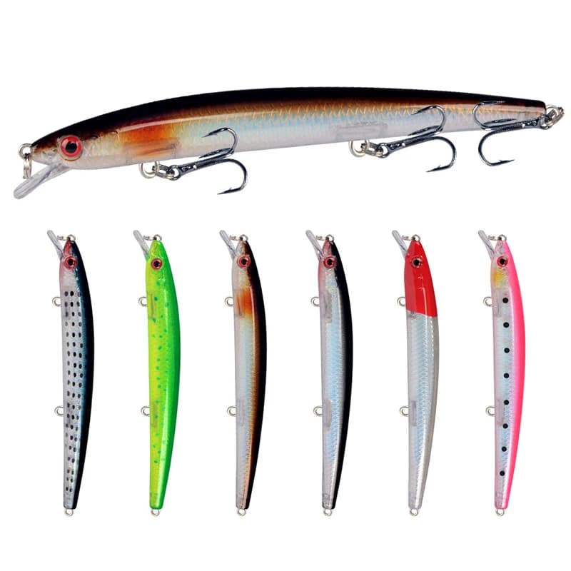 Minnow Richiamo di Pesca 13.5 centimetri 15.5g Galleggiante Artificiale Esca Dura Bass Wobblers Esche Crankbait Pike Treble Ganci affrontare