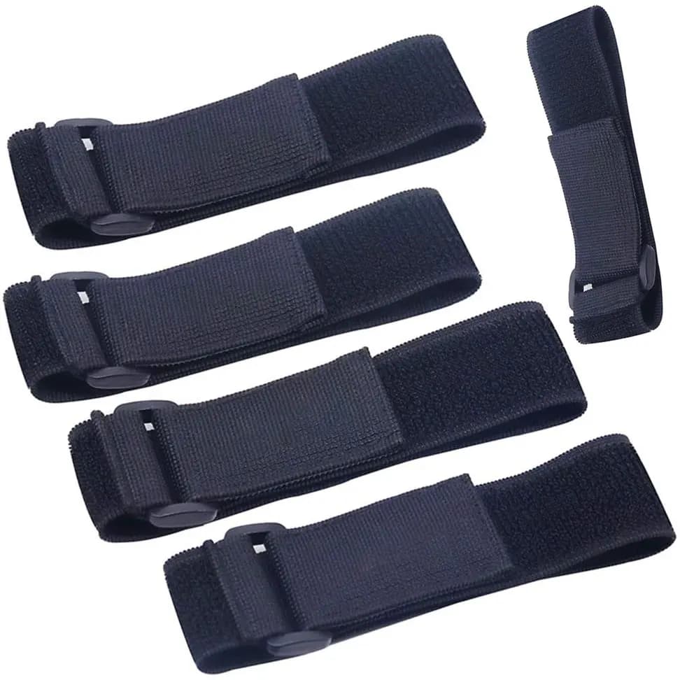5 pezzi riutilizzabili gancio elastico anello legare fascia elastica cinghie di fissaggio nylon multiuso cavo regolabile avvolge cavi organizzazione
