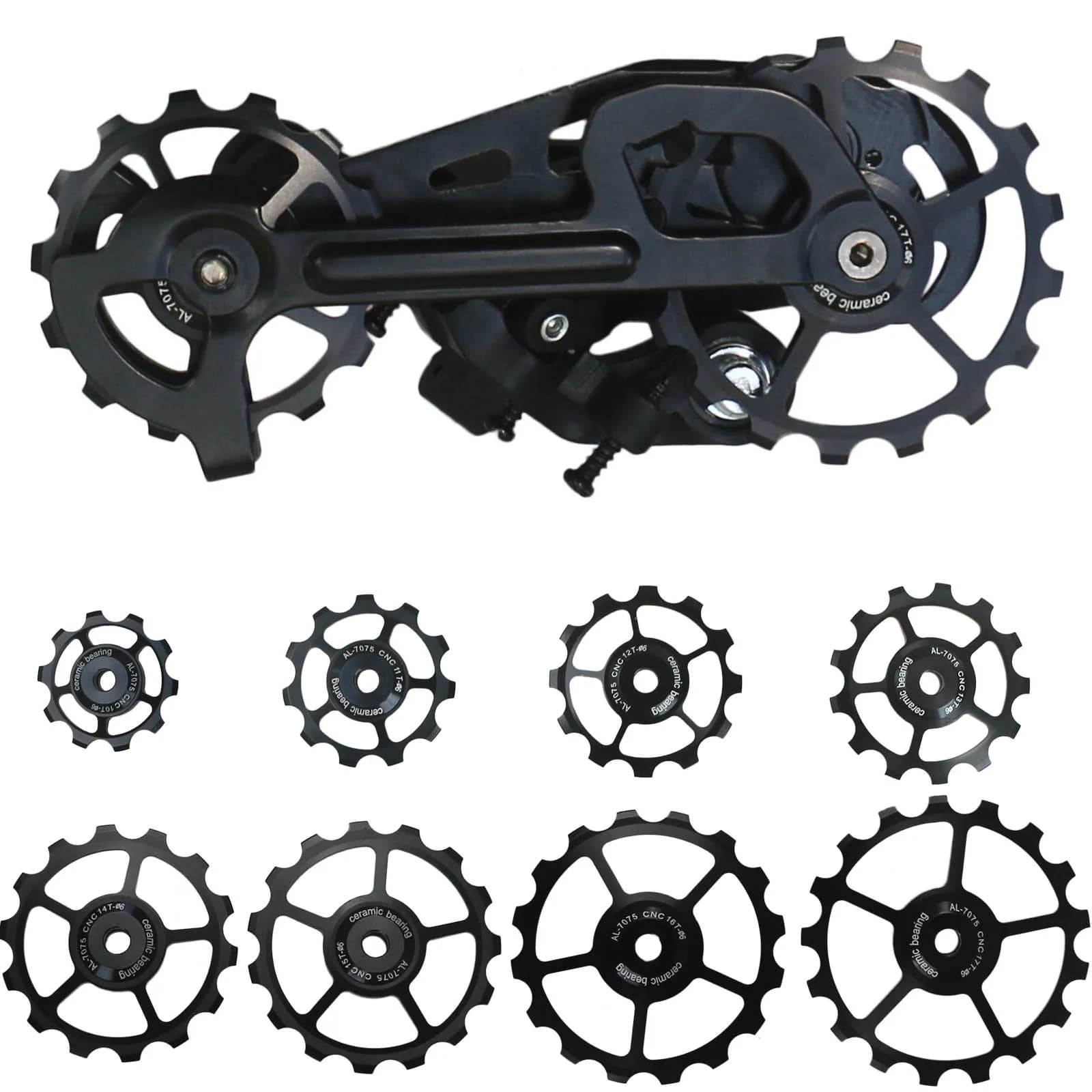 10T/11T/12T/13T/14T/15T/16T/17T MTB Bici Da Strada Puleggia In Ceramica Deragliatore Posteriore Guida Cuscinetto Del Ciclo Ruota Jockey 4/5/6mm Rullo