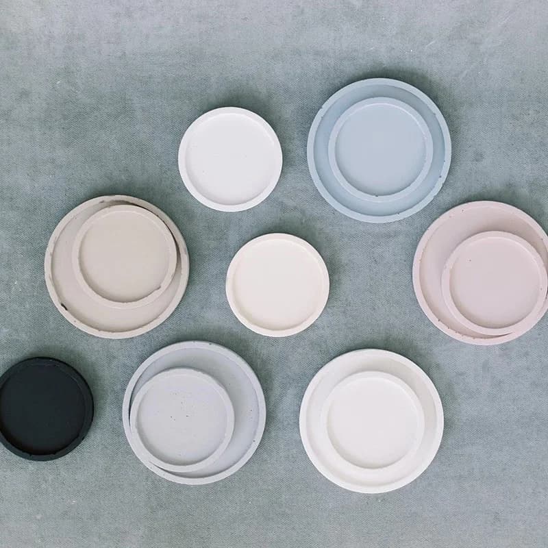 Silicone Round Tray Molds Concrete Pallet Molds Large Round Coaster Mold Crystal Epoxy Resin Mold Pot Holder Tray Molds