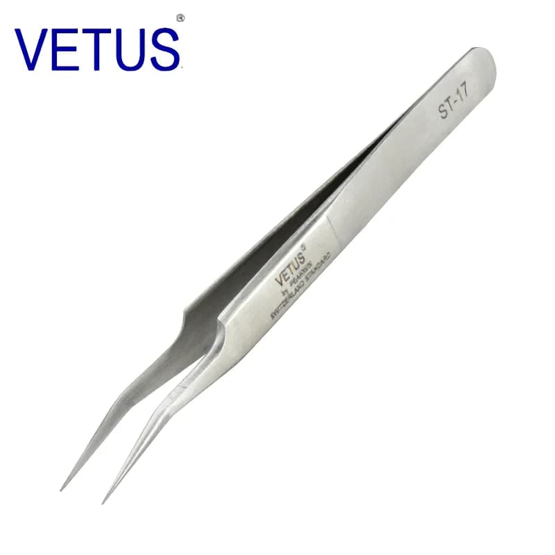 VETUS ST-17 (115mm) Pinzette ad alta precisione Pinzette in acciaio inossidabile non magnetiche a prova di acido Ciglia Strumenti per manicure di bellezza