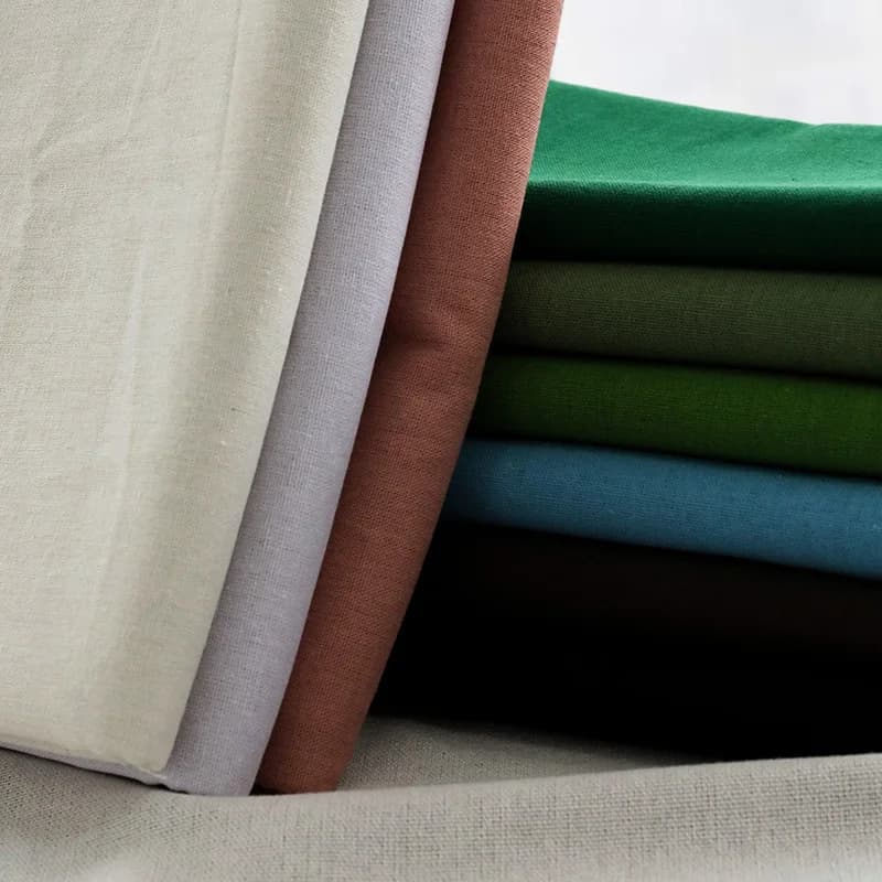 135x50cm Raw Cotton Linen Fabric Rough Blue Solid Cloth Material For DIY Embroidery Sewing Project