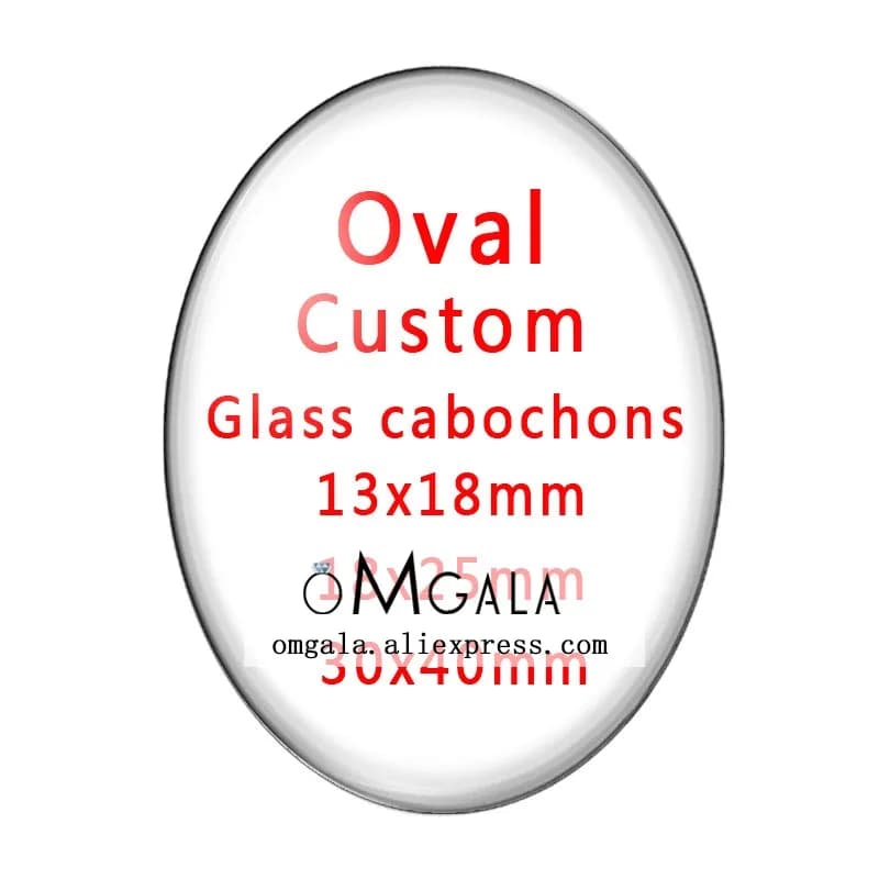 10 pz/lotto Personalizzato 13x1 8mm/18x25mm Ovale Cabochon In Vetro FAI DA TE Immagine/Foto di Vetro Demo Parte Posteriore Piana Fare Risultati Dei Gioielli