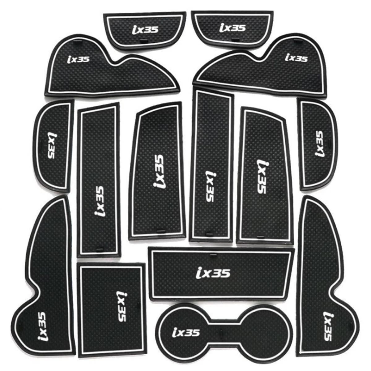 Door Slot Mat for Hyundai IX35 2009 ~ 2015 Car gate door groove cushion rubber mats position of anti-slip mats