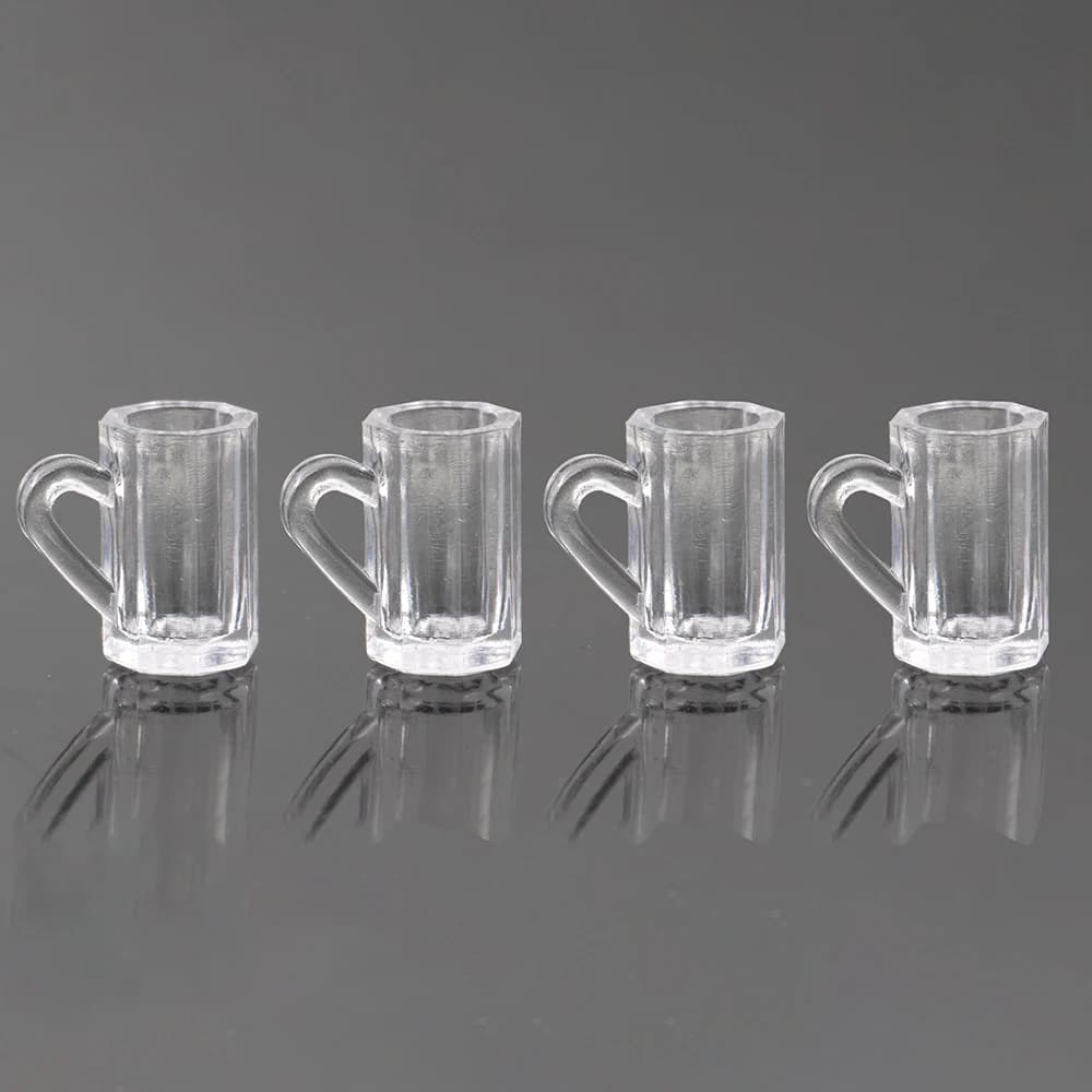 4 pezzi 1/12 accessori per case delle bambole in miniatura Mini boccale di birra in resina mobili di simulazione bicchiere da vino modello casa delle bambole decorazione