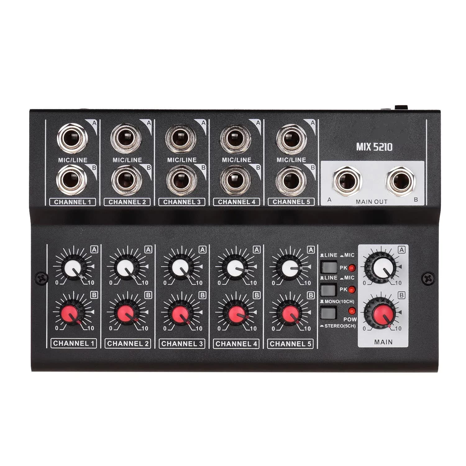 Audio Console 10 Channels Digital Audio Mixer Stereo Karaoke Live Broadcast Mixing Console for Family KTV Campus Speech Meeting