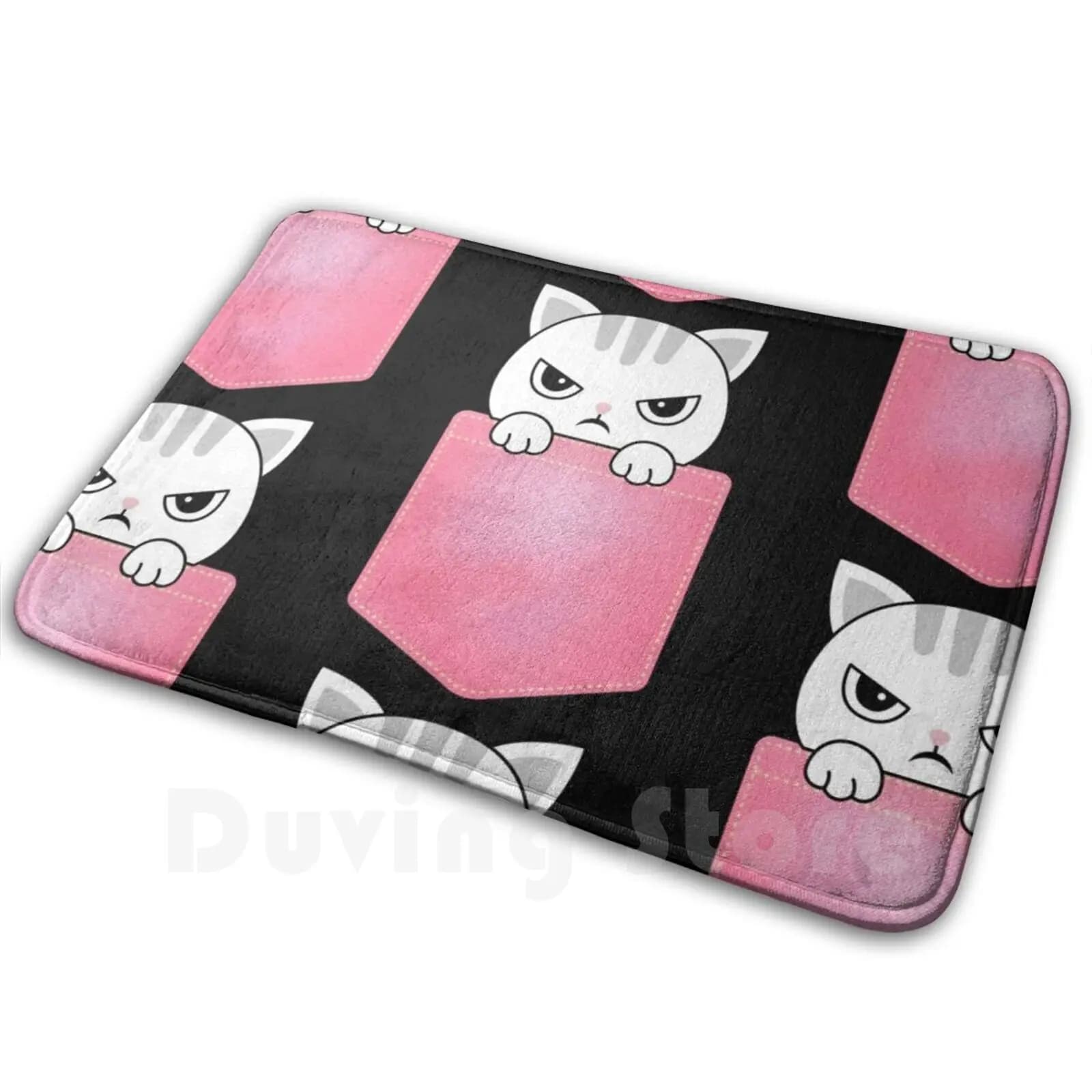 Gatto in Pockecarpet Tappetino Tappeto Cuscino Morbido antiscivolo Simpatico gatto arrabbiato Tasca Divertente gatto arrabbiato Gattino Gatti Animale domestico