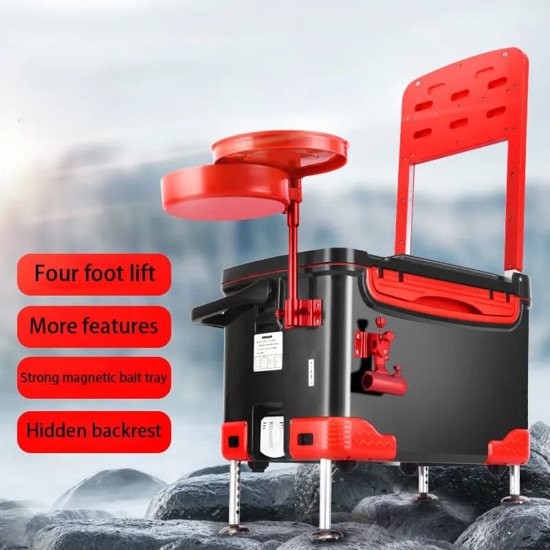 32 litre multifunctional fishing gear box Live fish box thickened, set of fish boxes for camping equipment with four leg lifting