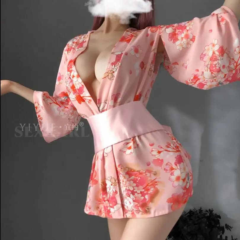 Sakura Ragazza Kimono Abito Yukata Giapponese Accappatoio Donna Stampa Floreale Haori Giappone Uniforme Cosplay Costume Del Partito Abito Corto S1441