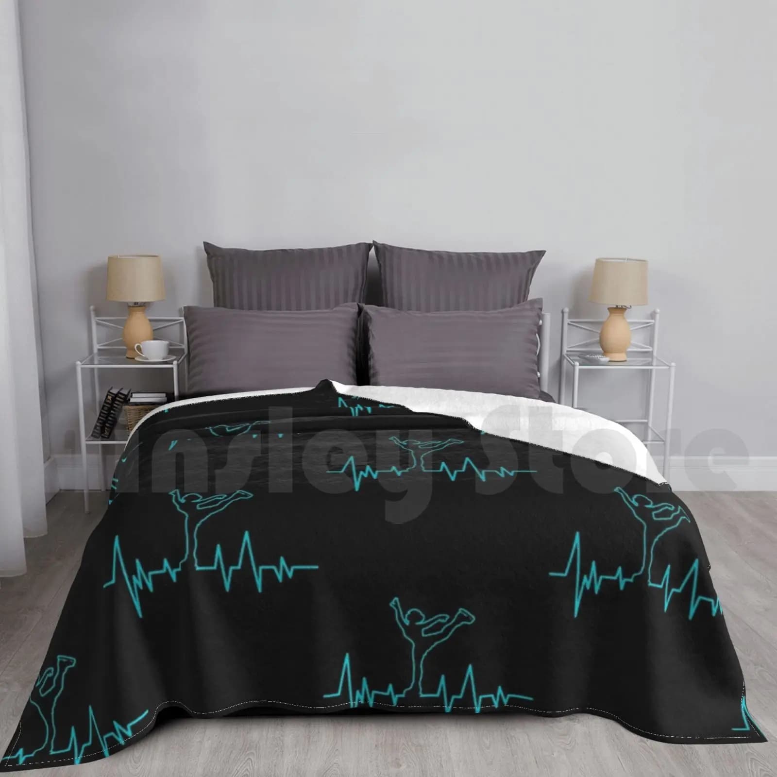 Pattinaggio di figura Battito cardiaco Regalo Coperta Moda Personalizzata Pattinaggio su ghiaccio Pattinaggio di figura Battito cardiaco Pattinaggio Skate Figura