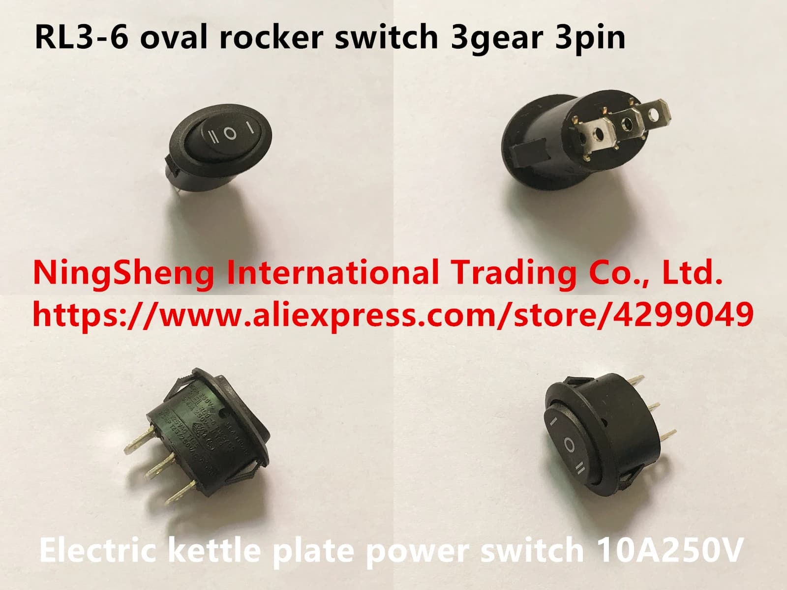 Nuovo originale 100% RL3-6 interruttore a bilanciere ovale 3 marce 3pin bollitore elettrico piastra interruttore di alimentazione 10A250V