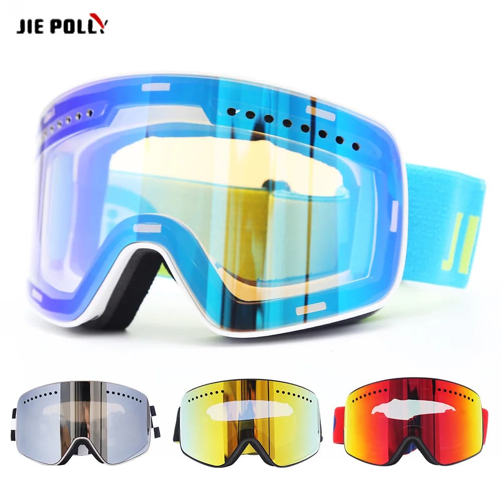 Occhiali da sci magnetici da snowboard per uomo donna Protezione UV al 100% con lenti staccabili Occhiali da maschera da sci grandi antiappannamento