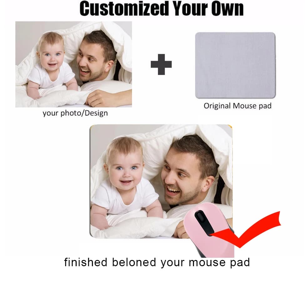 Tappetino per Mouse Personalizzato Fai-da-Te con Immagine o Foto, Tappetino Rettangolare in Gomma per PC e Gaming